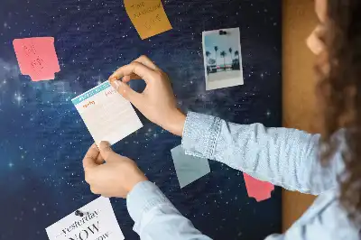 Cork memo board with dark sky stars design