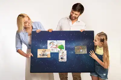 Cork memo board with dark sky stars design