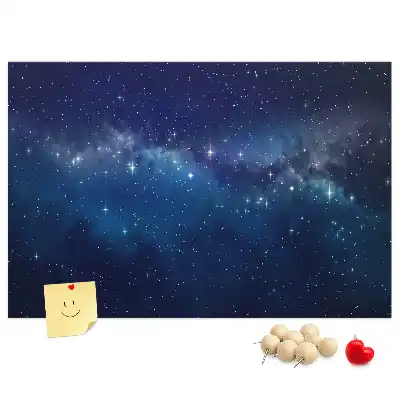 Cork memo board with dark sky stars design