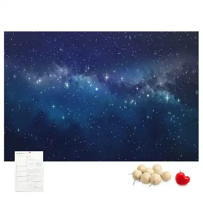 Cork memo board with dark sky stars design