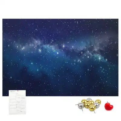 Cork memo board with dark sky stars design
