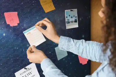 Cork memo board with dark sky stars design