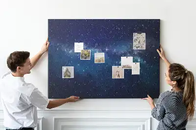 Cork memo board with dark sky stars design