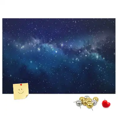 Cork memo board with dark sky stars design