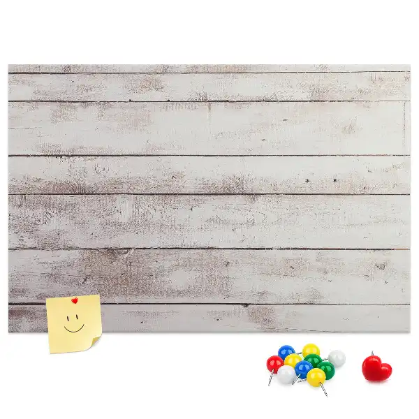 Cork memo board with a wood board pattern