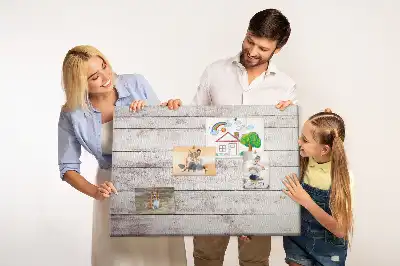 Cork memo board with a wood board pattern