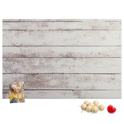 Cork memo board with a wood board pattern