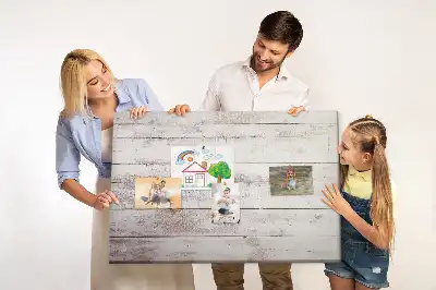 Cork memo board with a wood board pattern