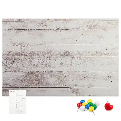 Cork memo board with a wood board pattern