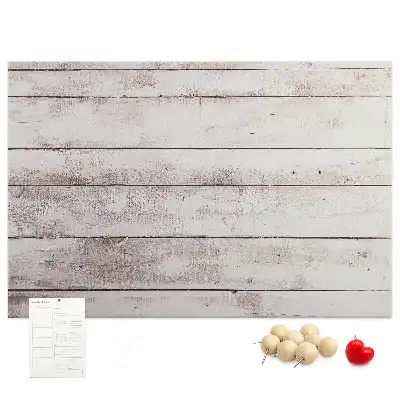 Cork memo board with a wood board pattern