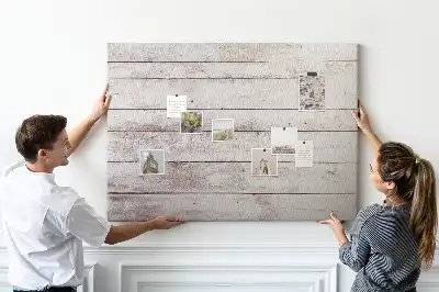 Cork memo board with a wood board pattern