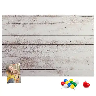 Cork memo board with a wood board pattern