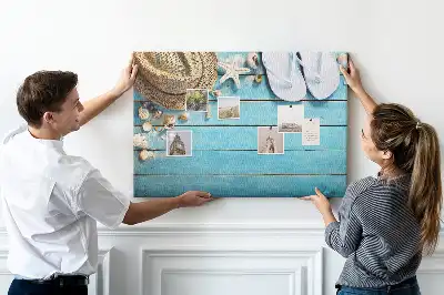 Printed Cork Board Hat and Flip-Flops Set