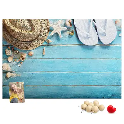 Printed Cork Board Hat and Flip-Flops Set