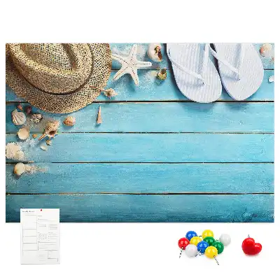 Printed Cork Board Hat and Flip-Flops Set