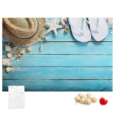Printed Cork Board Hat and Flip-Flops Set