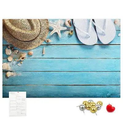 Printed Cork Board Hat and Flip-Flops Set