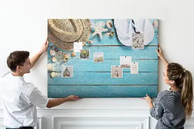 Printed Cork Board Hat and flip-flops