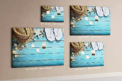 Printed Cork Board Hat and Flip-Flops Set