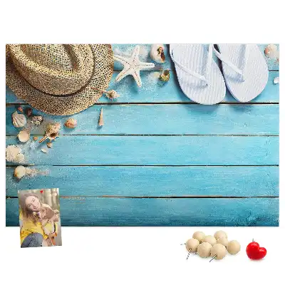 Printed Cork Board Hat and Flip-Flops Set