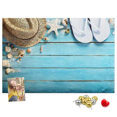 Printed Cork Board Hat and Flip-Flops Set
