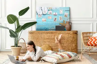 Seashells on Wood Printed Cork Memo Board