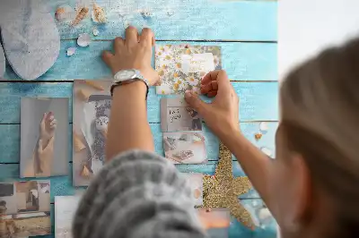 Seashells on Wood Printed Cork Memo Board