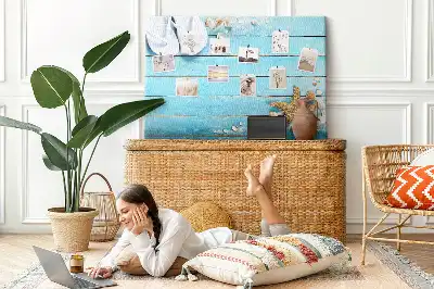 Seashells on Wood Printed Cork Memo Board