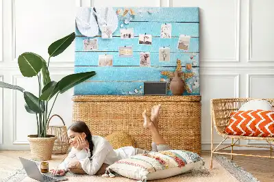 Seashells on Wood Printed Cork Memo Board