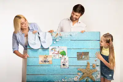 Seashells on Wood Printed Cork Memo Board