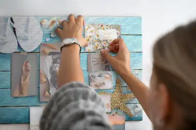 Seashells on Wood Printed Cork Memo Board