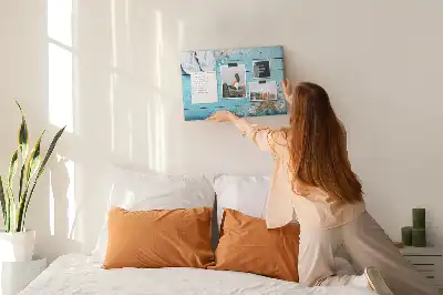 Seashells on Wood Printed Cork Memo Board