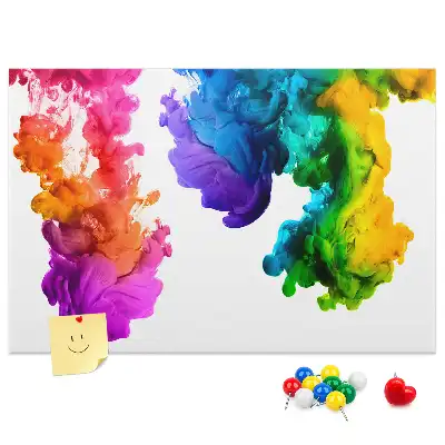 Printed Cork Memo Board in Rainbow Colors