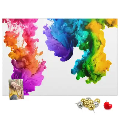 Printed Cork Memo Board in Rainbow Colors