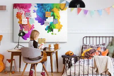 Printed Cork Memo Board in Rainbow Colors