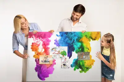 Printed Cork Memo Board in Rainbow Colors