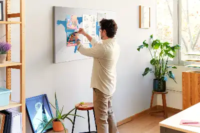 World map cork memo board