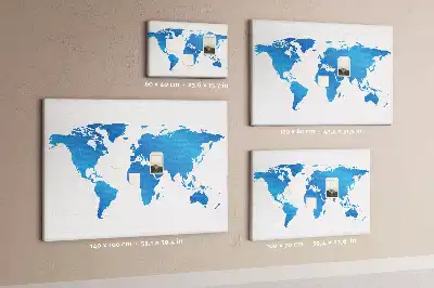World map cork memo board