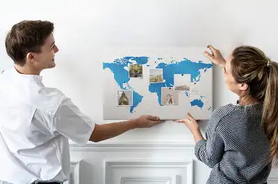 World map cork memo board