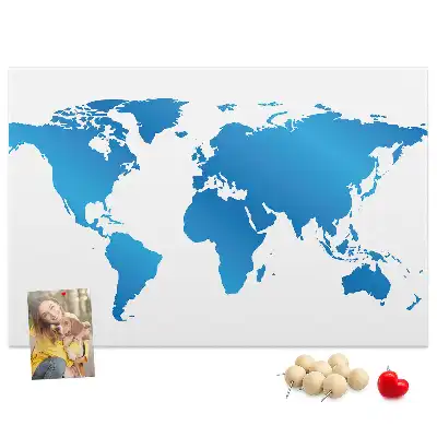 World map cork memo board