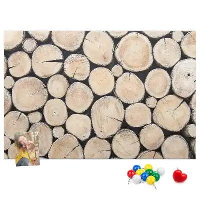 Printed Tree Stump Pattern Cork Board