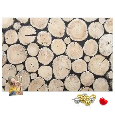 Printed Tree Stump Pattern Cork Board