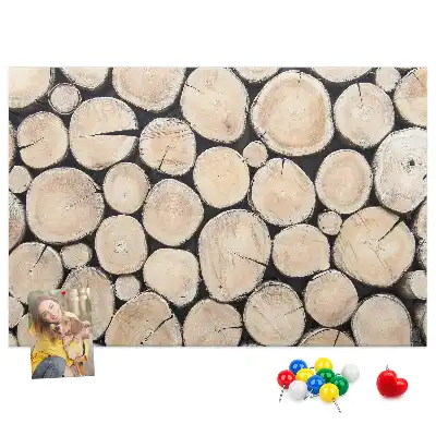 Printed Tree Stump Pattern Cork Board