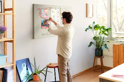 World map cork memo board with letter accents