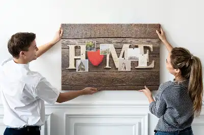 Printed Cork Memo Board with Home Lettering