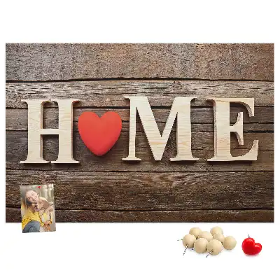Printed Cork Memo Board with Home Lettering