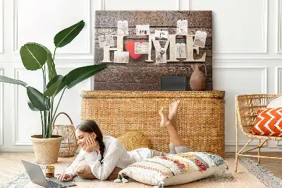 Printed Cork Memo Board Home lettering