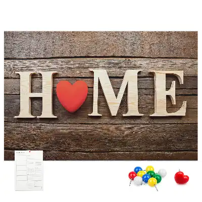 Printed Cork Memo Board with Home Lettering
