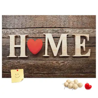 Printed Cork Memo Board with Home Lettering