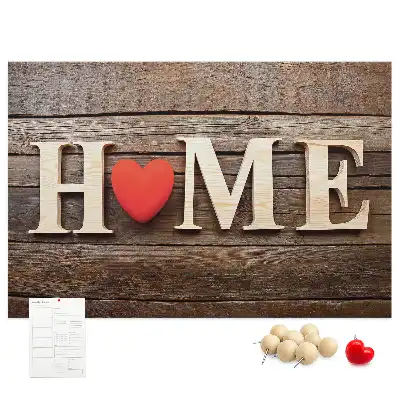 Printed Cork Memo Board Home lettering